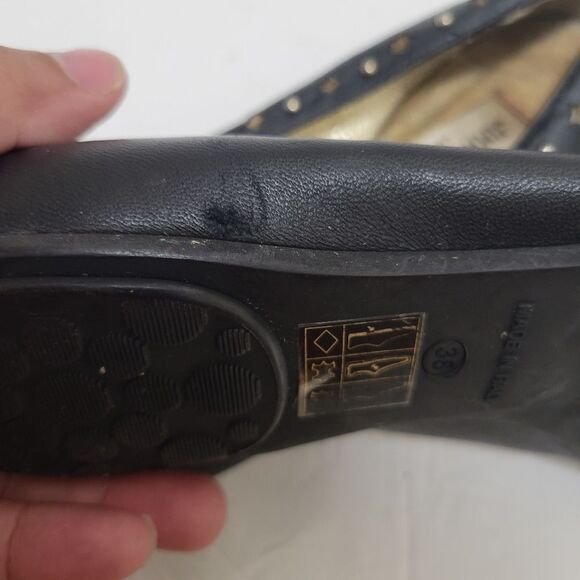 Jimmy Choo Black Glitter Slip On Ballet Flat Womens Size 38 - Picture 9 of 13